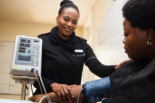 Nurse with patient